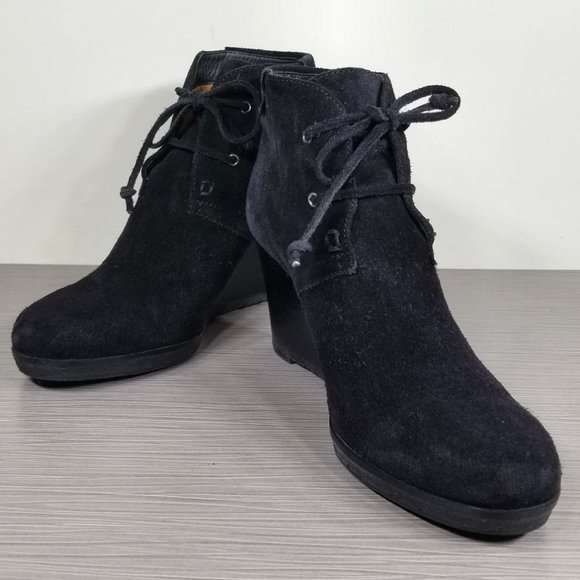 Via Spiga Mirren Wedge Bootie, Black Suede, Womens Size 7.5 / 38 - Picture 4 of 11